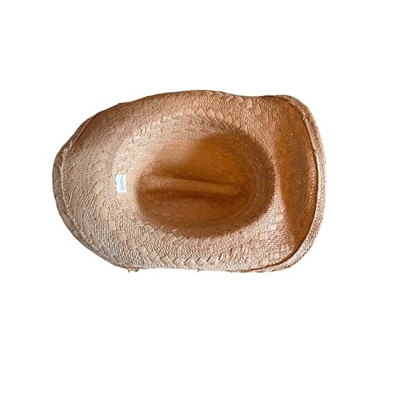 Natural Straw Cowboy Hat 100% Paper Lightweight & Breathable Western - Picture 4 of 5